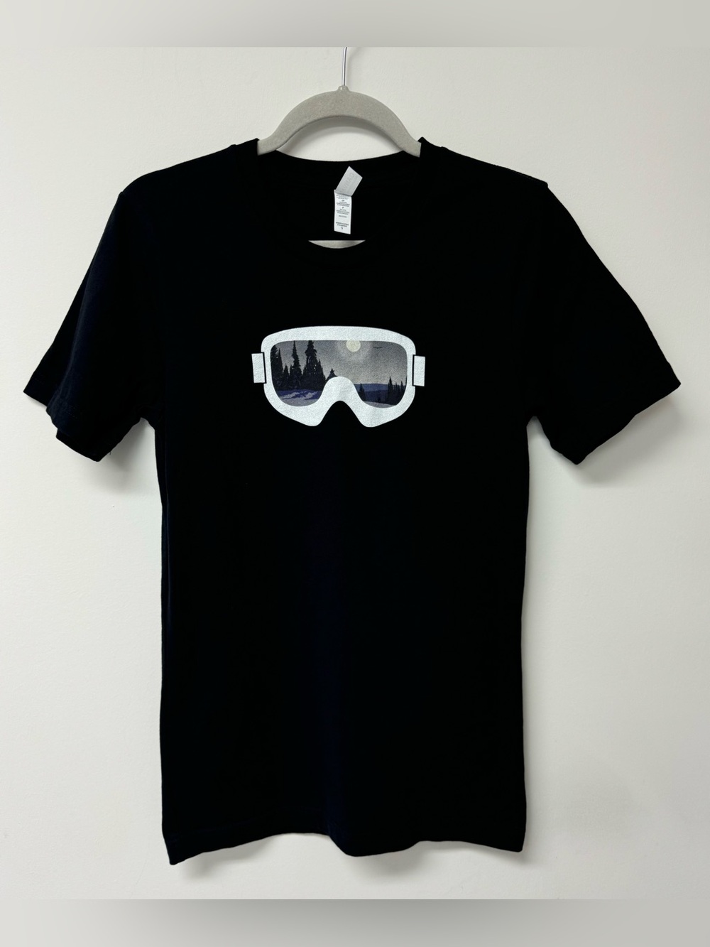 Bella Canvas Snow Goggles Graphic T-Shirt in Black, Size S‎